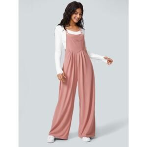 Halara Waffle Casual Overalls Women’s M Peach Blush